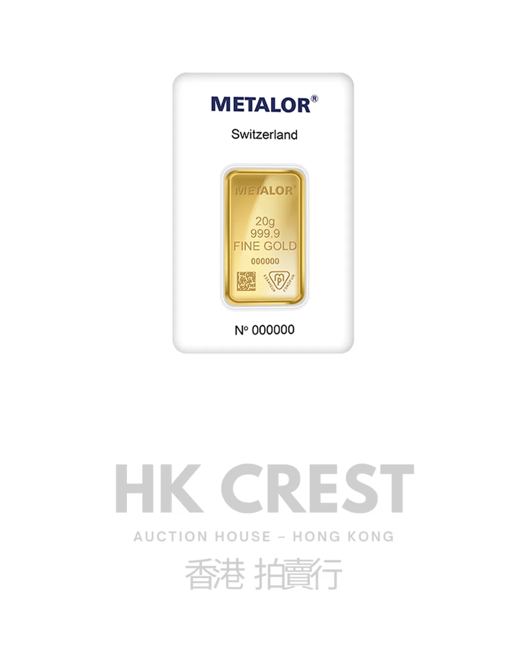 Metalor Swiss Gold minted investment gold bar, 20 g, Au 9999 fine gold
