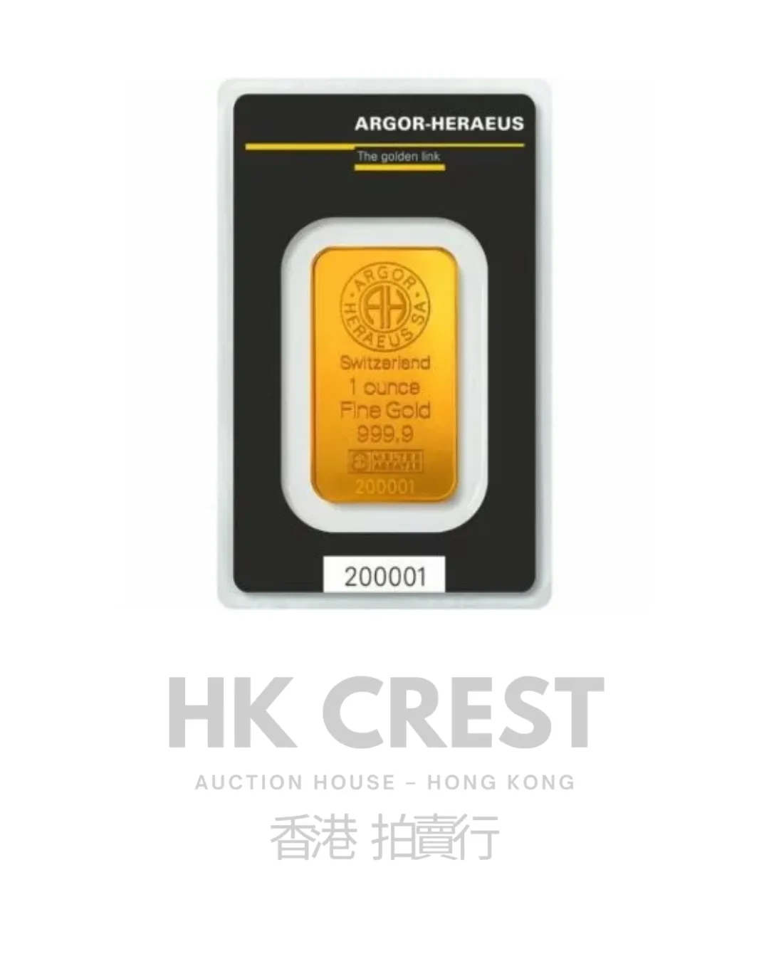 Investment gold bar by Argor-Heraeus, Kinebar series, 1 troy oz (31.1035 g), Au 9999