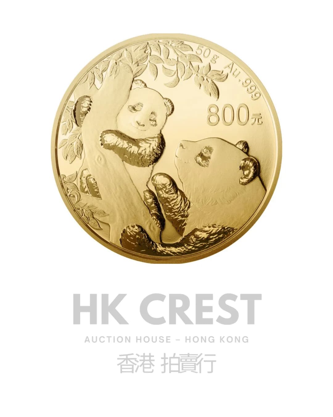 Chinese Gold Panda, 2021, 50 g, Au 999 fine gold, denomination RMB 800