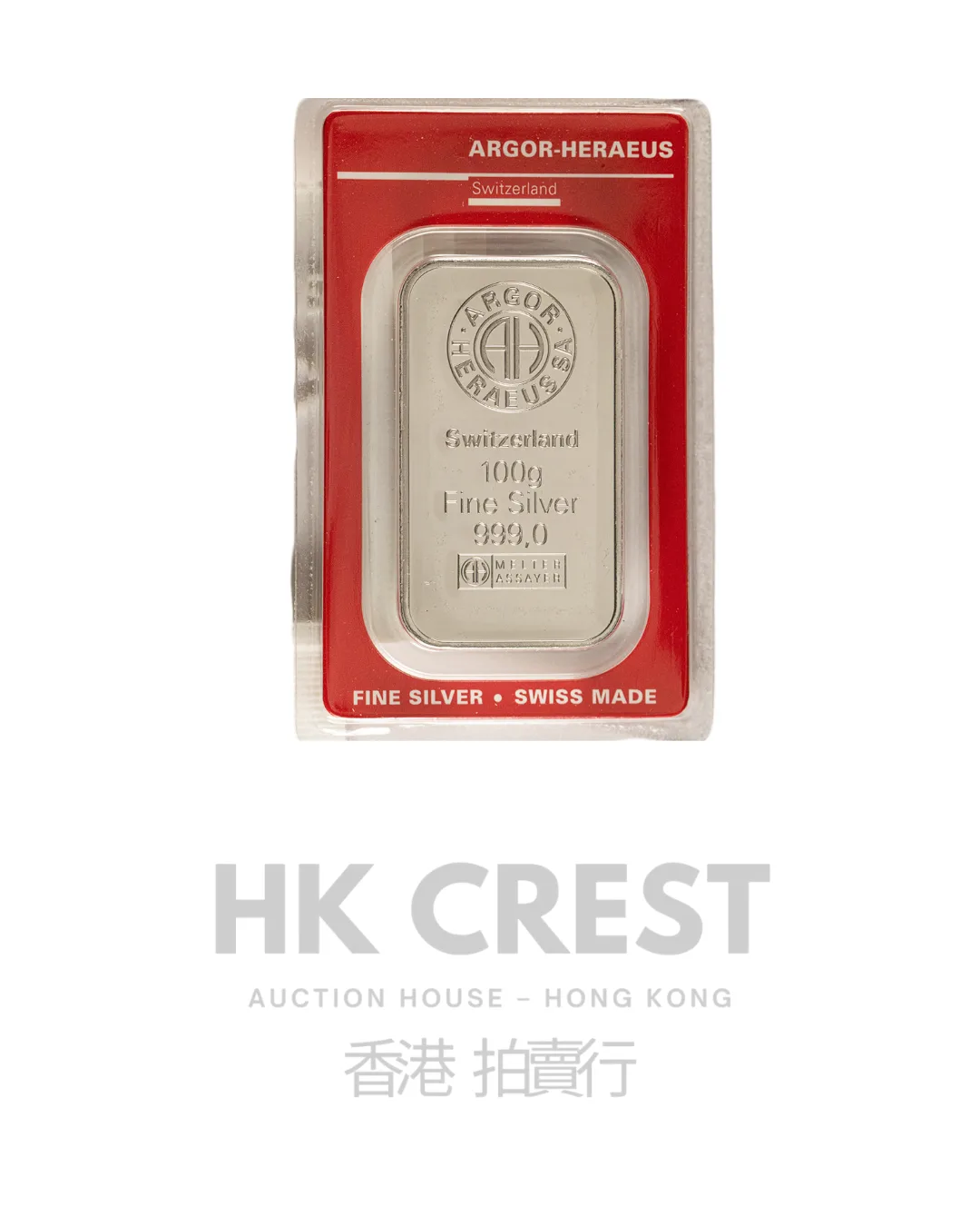 Argor-Heraeus minted investment silver bar, 100 g, Ag 999 fine silver