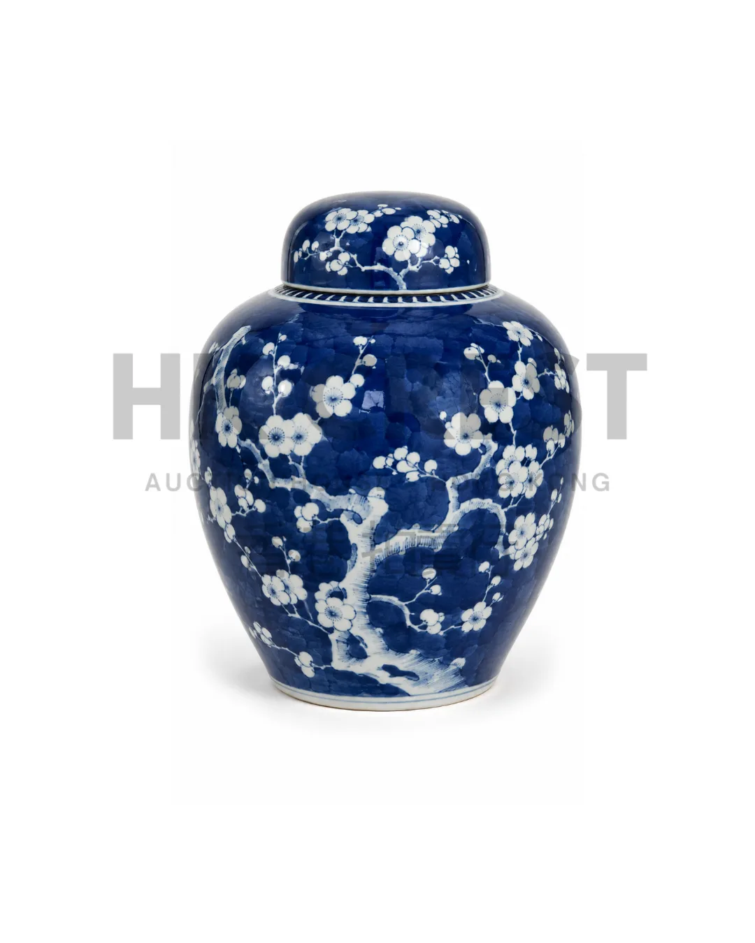 CHINESE BLUE AND WHITE PORCELAIN GINGER JAR, LATE QING