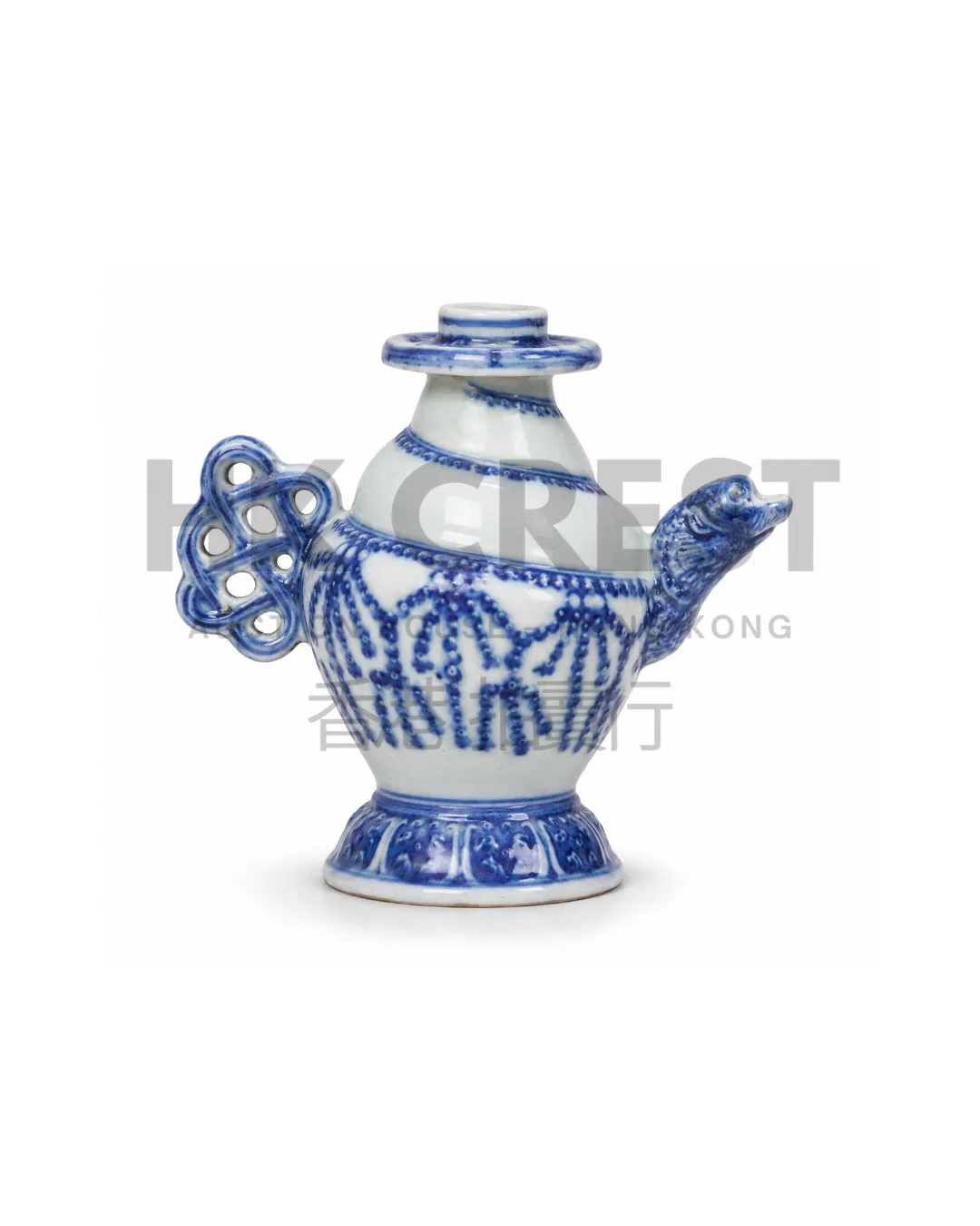 CHINESE BLUE AND WHITE PORCELAIN WATER DROPPER MODELLED AS A BIRD