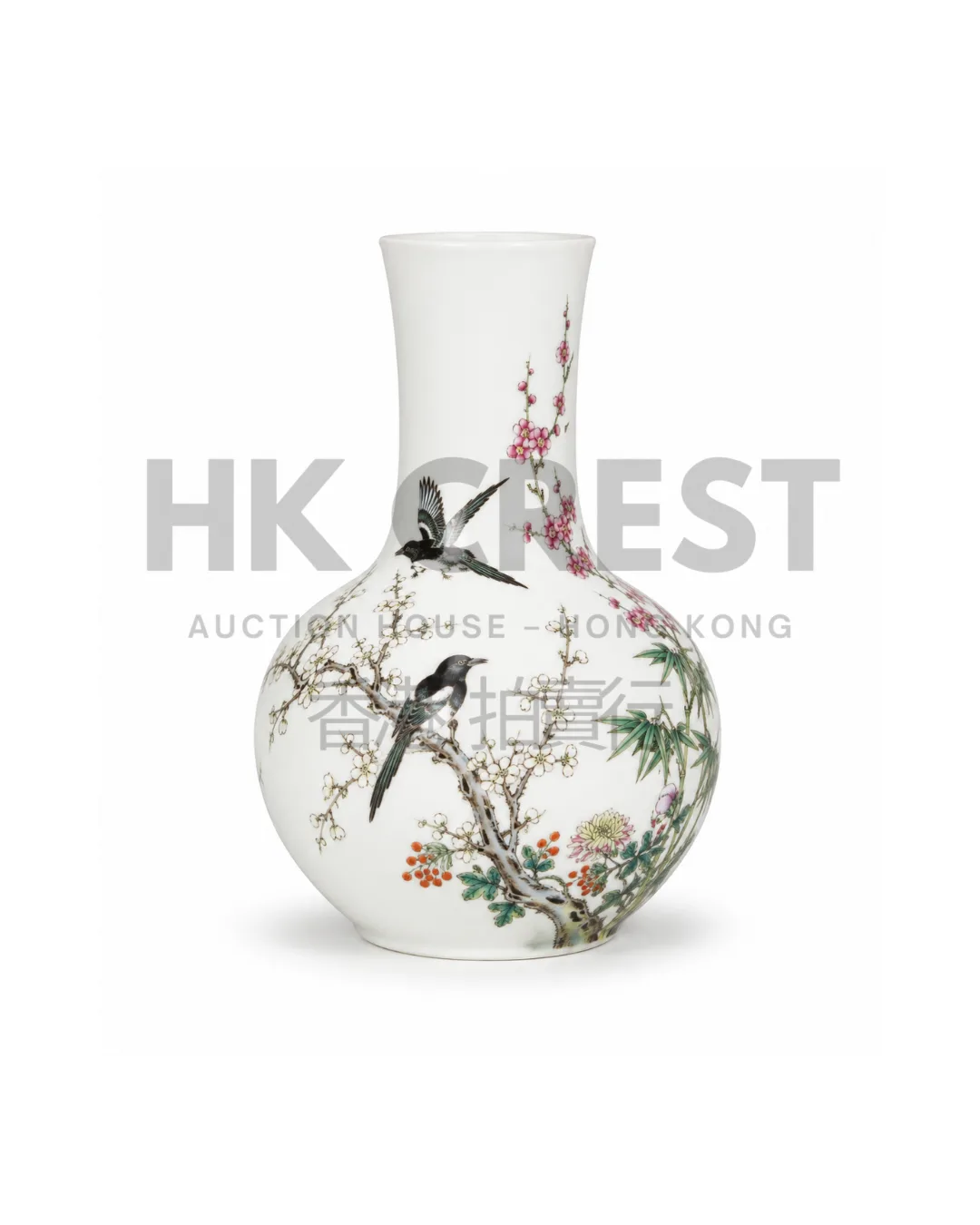 CHINESE FAMILLE ROSE PORCELAIN LANTERN VASE