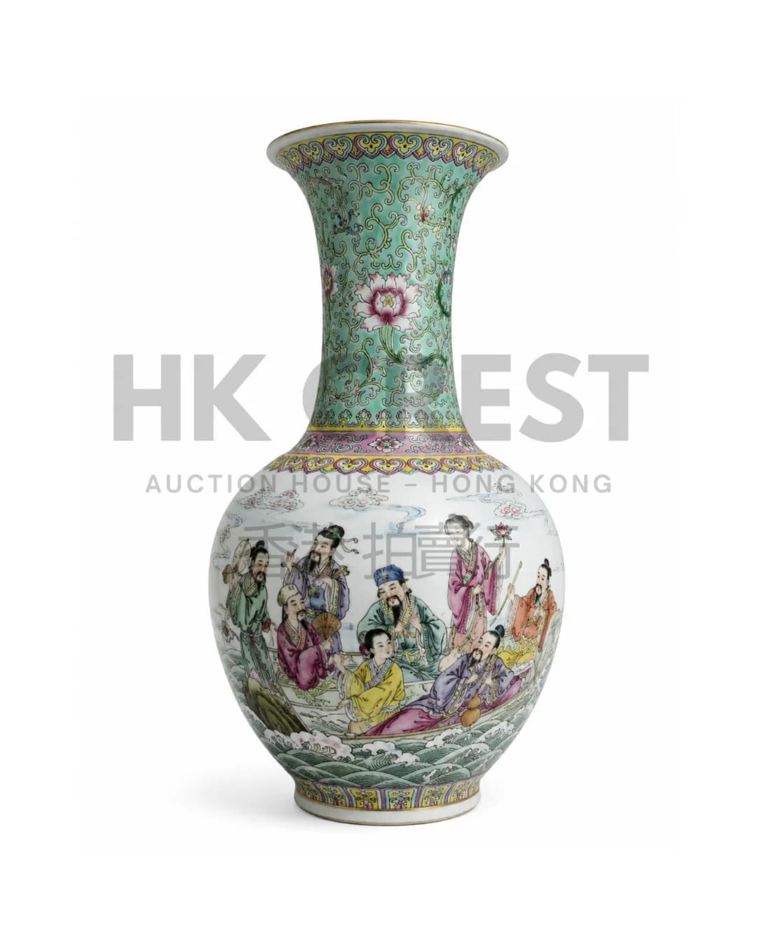 CHINESE ENAMELLED PORCELAIN CYLINDRICAL VASE