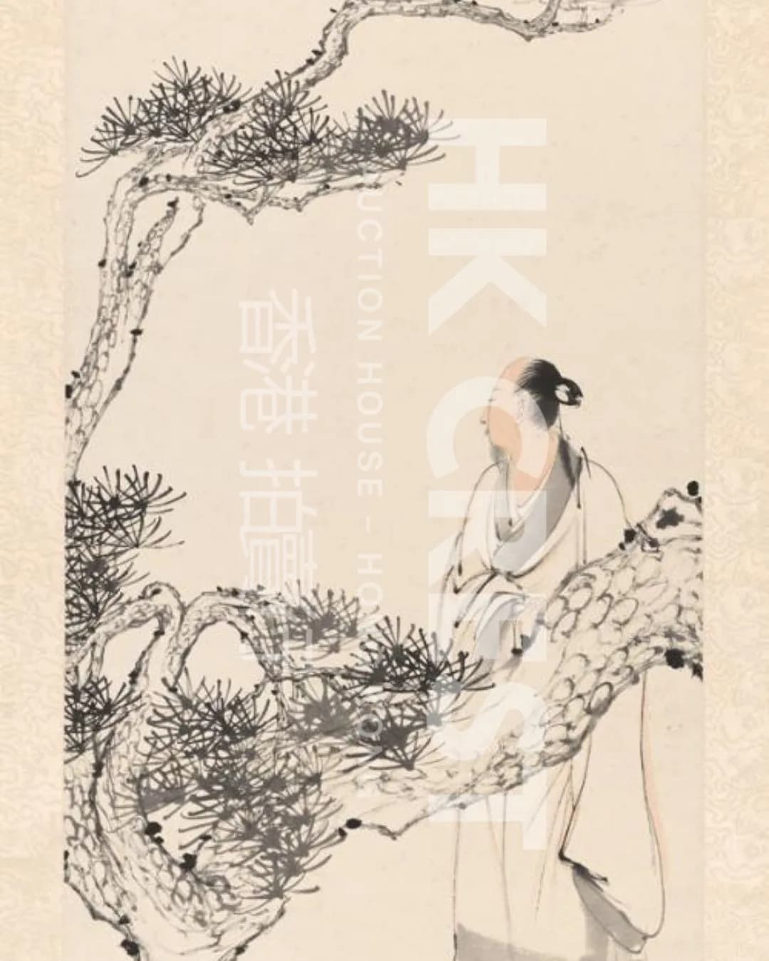 After Ren Bonian — Scholar beneath Pine Branches