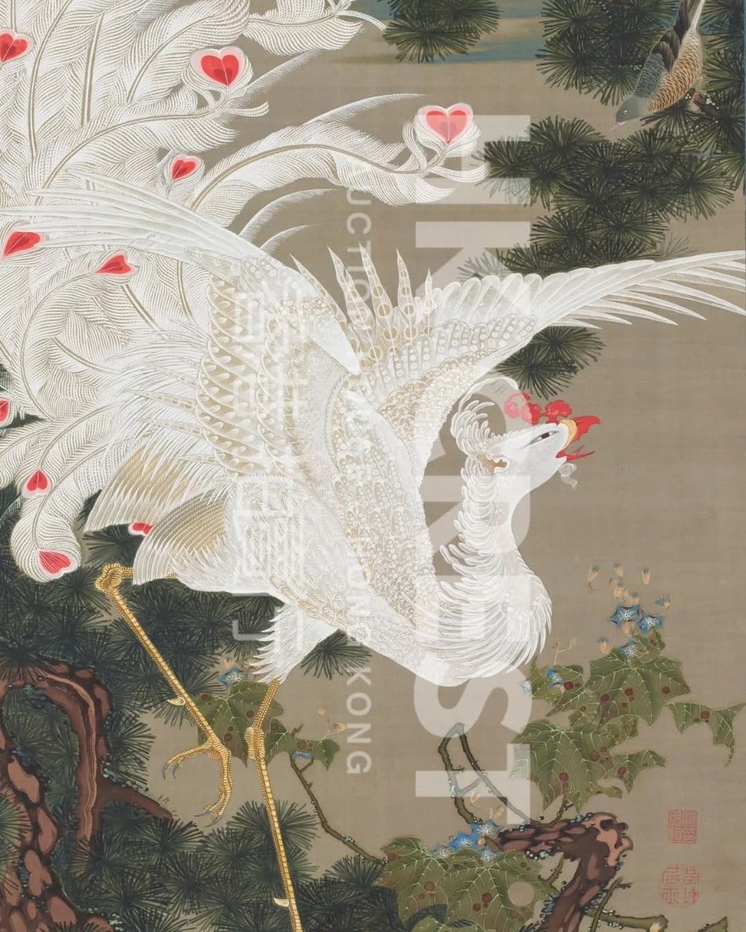 After Itō Jakuchū — White Phoenix