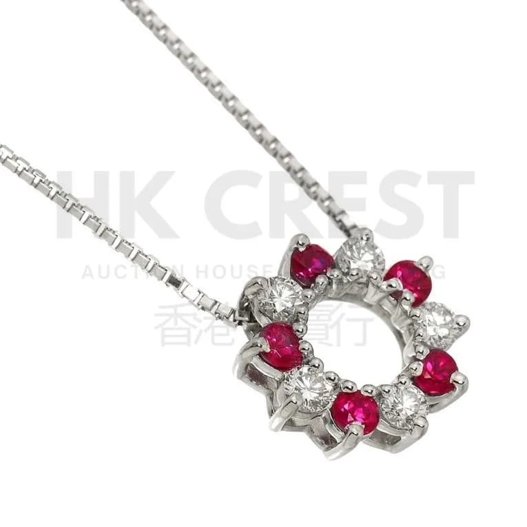 Tasaki Ruby & Diamond Necklace 0.30 ct
