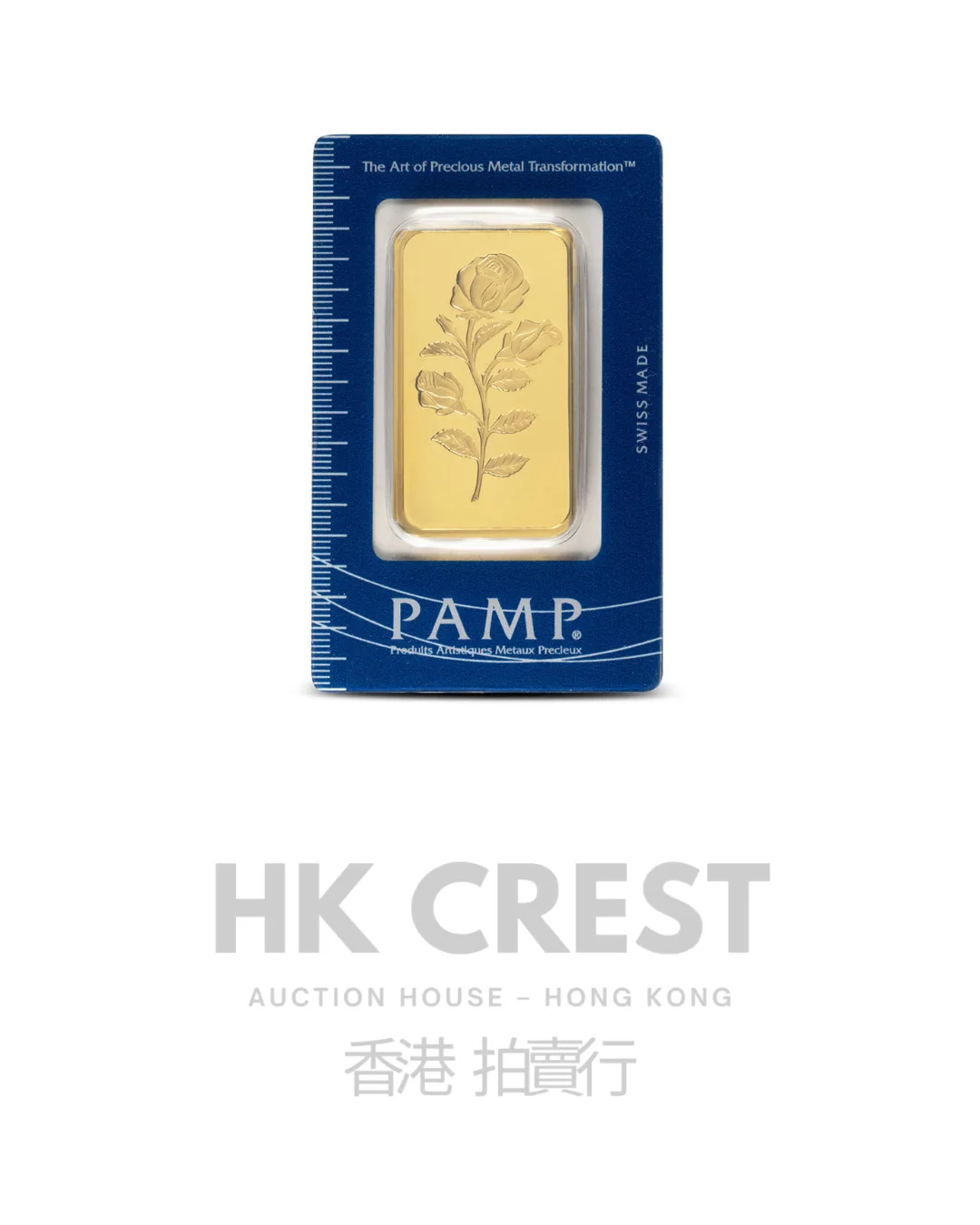 Investment gold bar by PAMP Suisse, Rosa series, 50 g, Au 9999, minted format