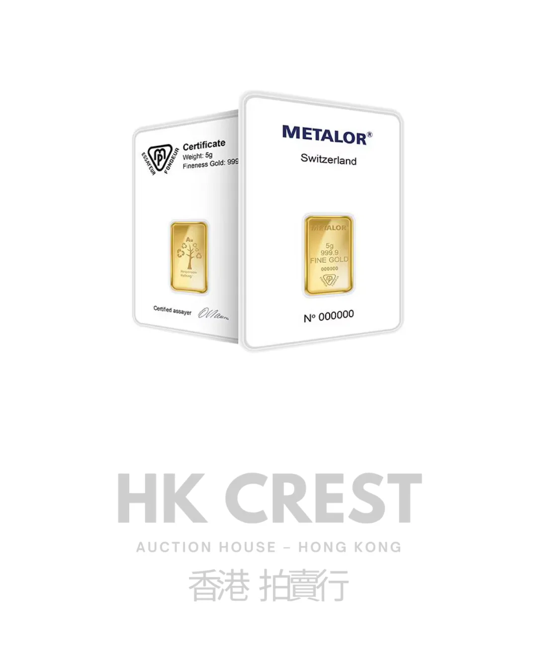 Metalor Minted Gold minted investment gold bar, 2.5 g, Au 9999 fine gold