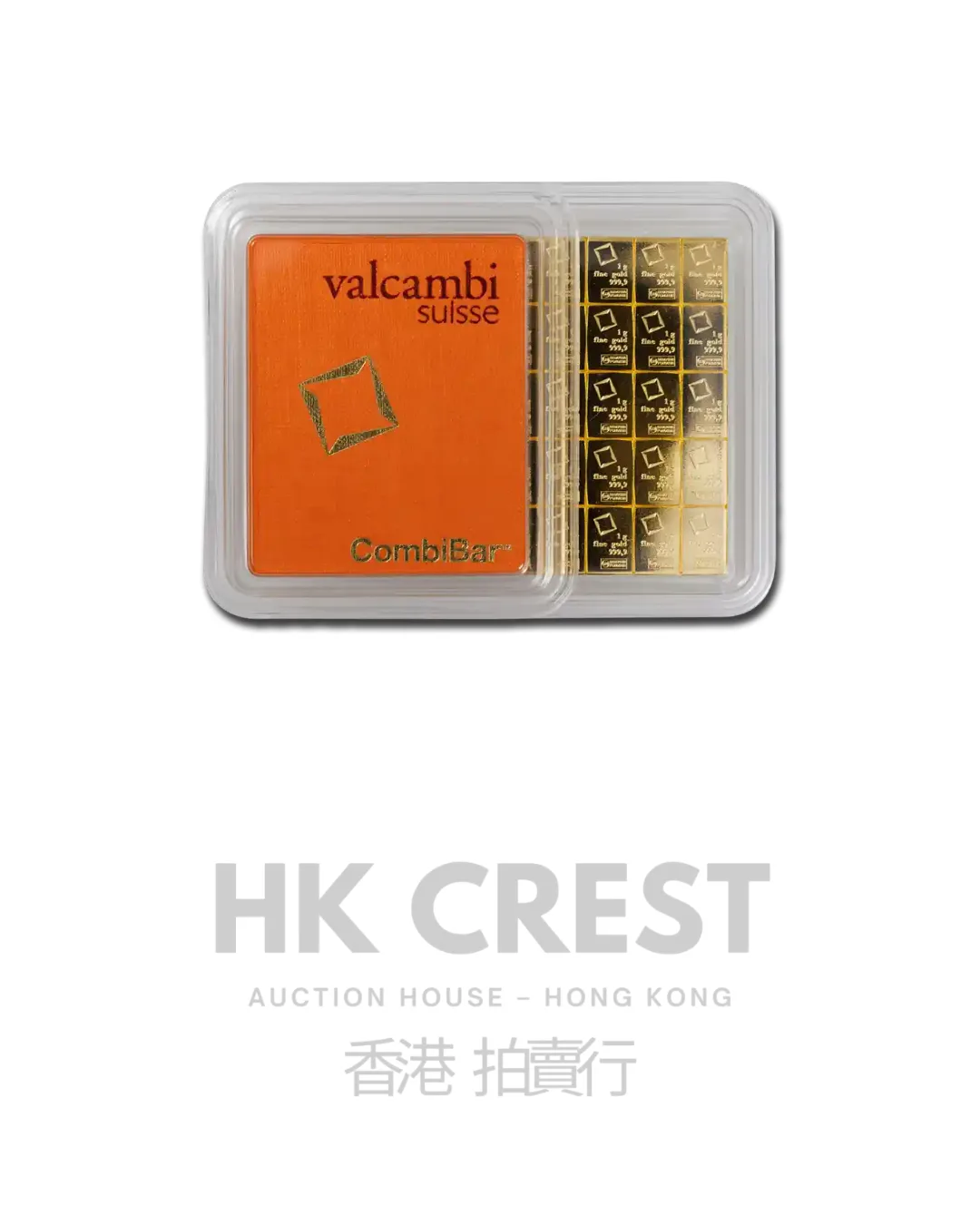 Valcambi Suisse CombiBar bullion bar in minted format, 50 g, struck in Au 9999 fine gold