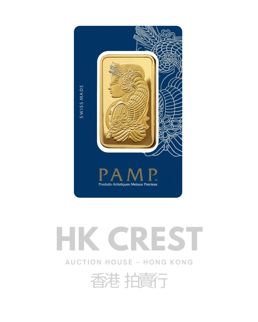 PAMP Suisse Lady Fortuna bullion bar in minted format, 50 g, struck in Au 9999 fine gold