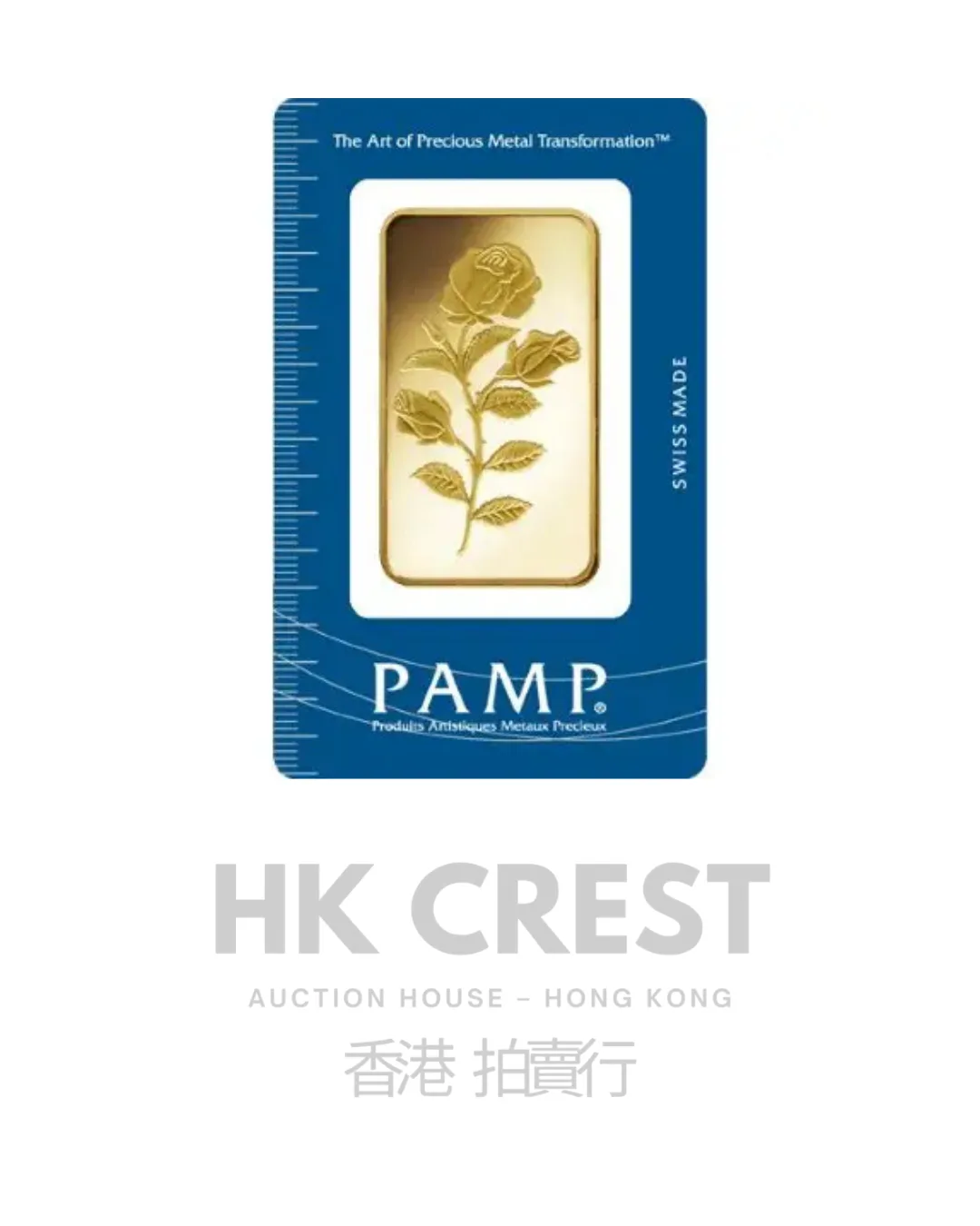 Investment gold bar by PAMP Suisse, Rosa series, 100 g, Au 9999, minted format