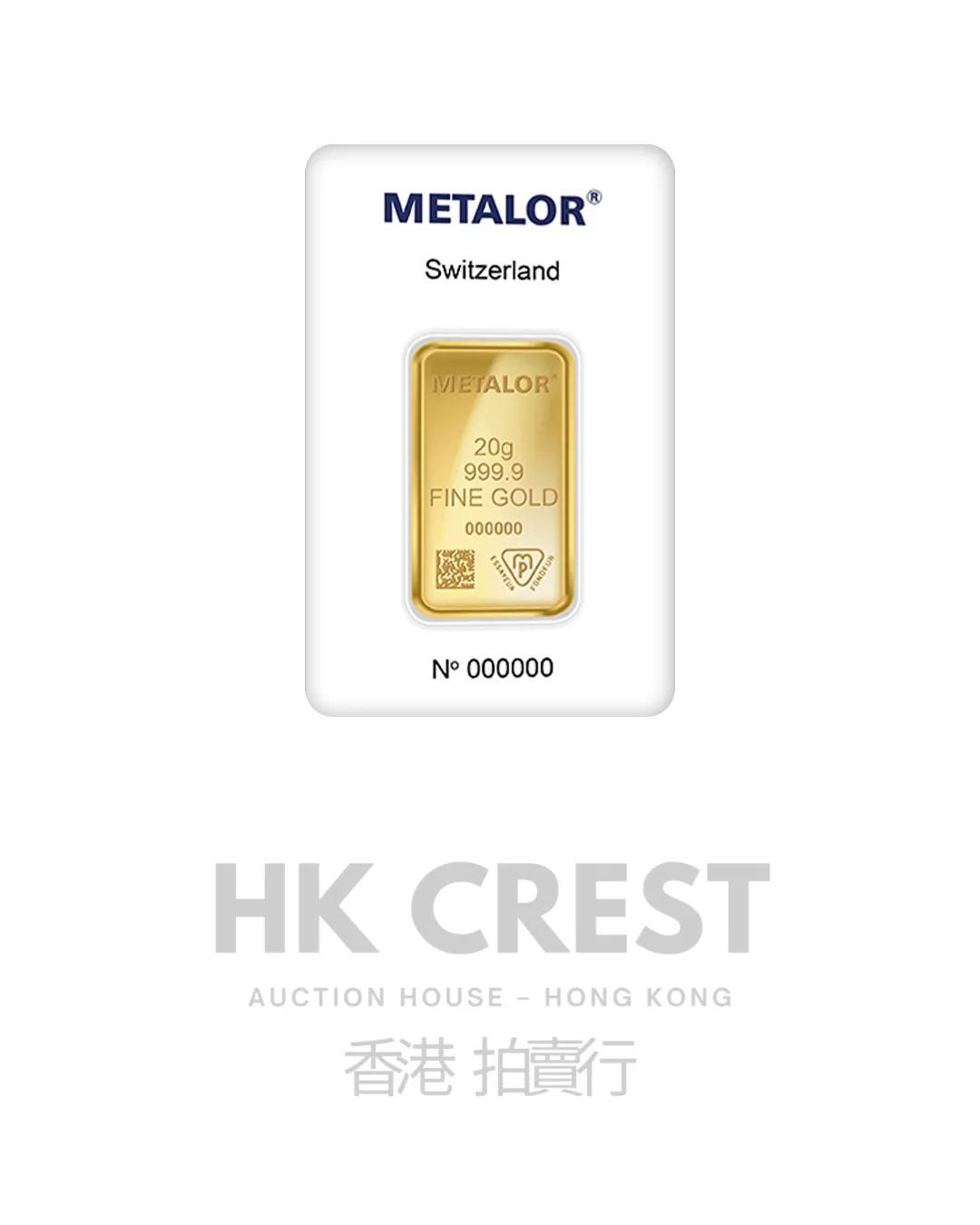 Metalor Minted Gold cast investment gold bar, 20 g, Au 9999 fine gold
