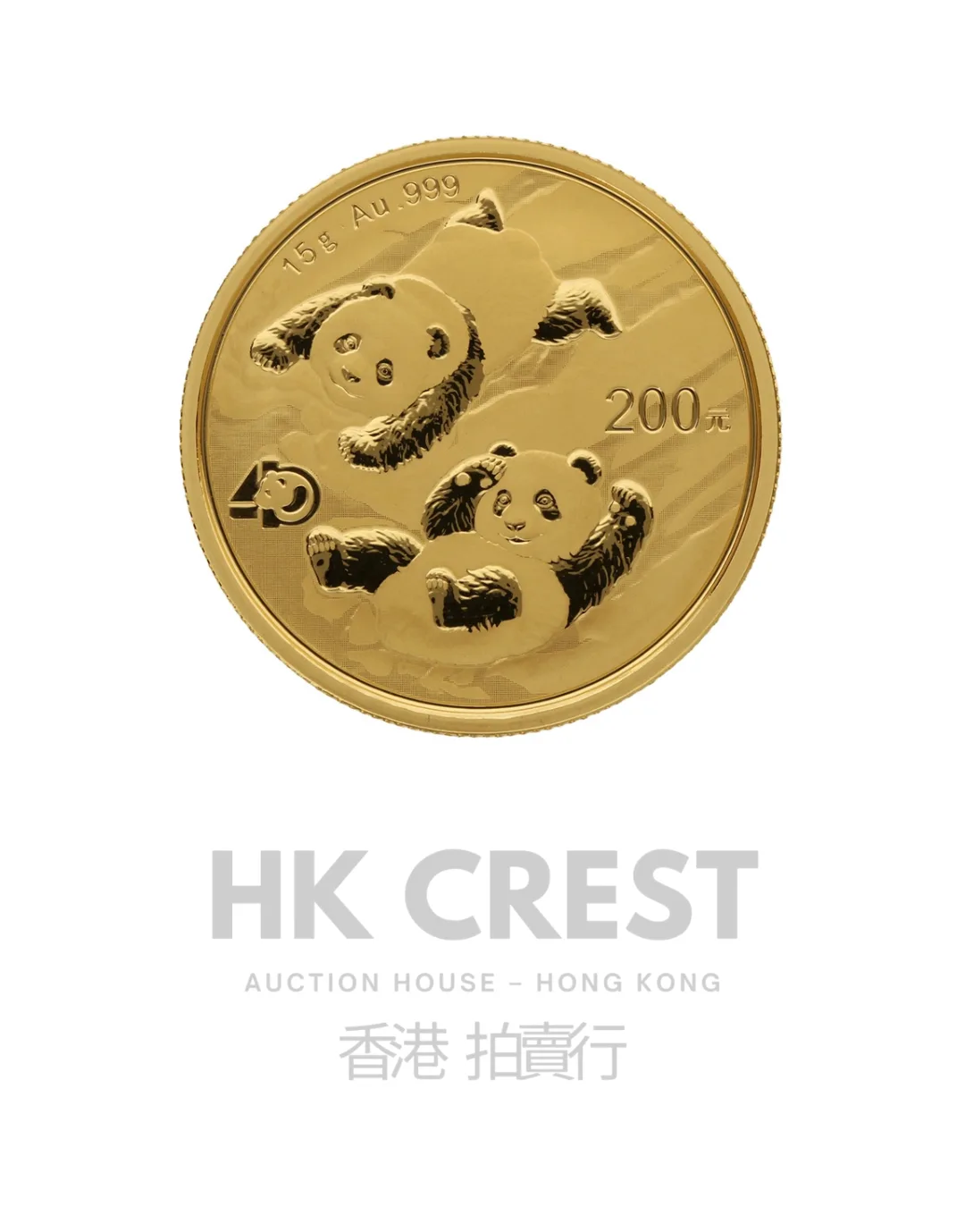Chinese Gold Panda, 2022, 15 g, Au 999 fine gold, denomination RMB 200