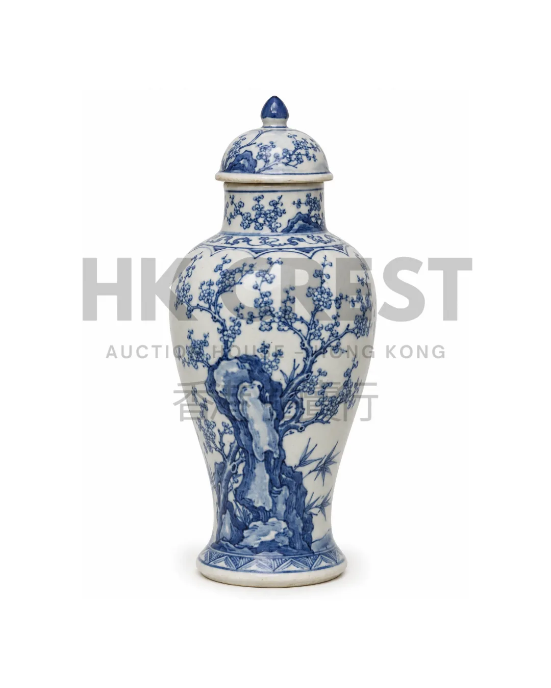 CHINESE BLUE AND WHITE PORCELAIN BALUSTER VASE