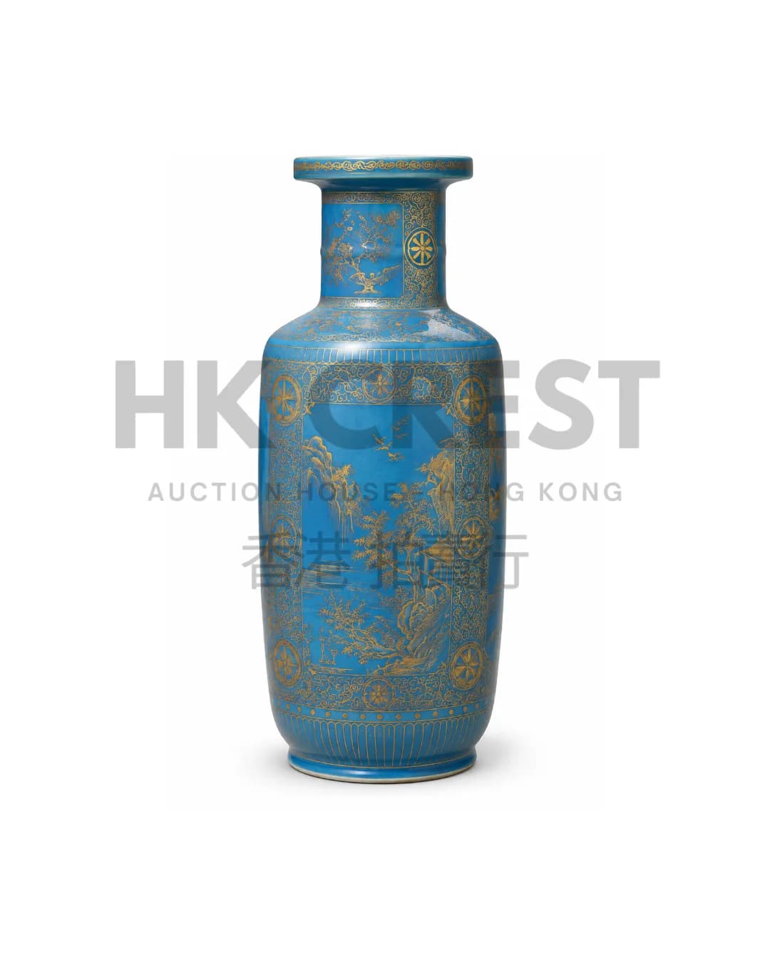 CHINESE POWDER-BLUE PORCELAIN BOTTLE VASE