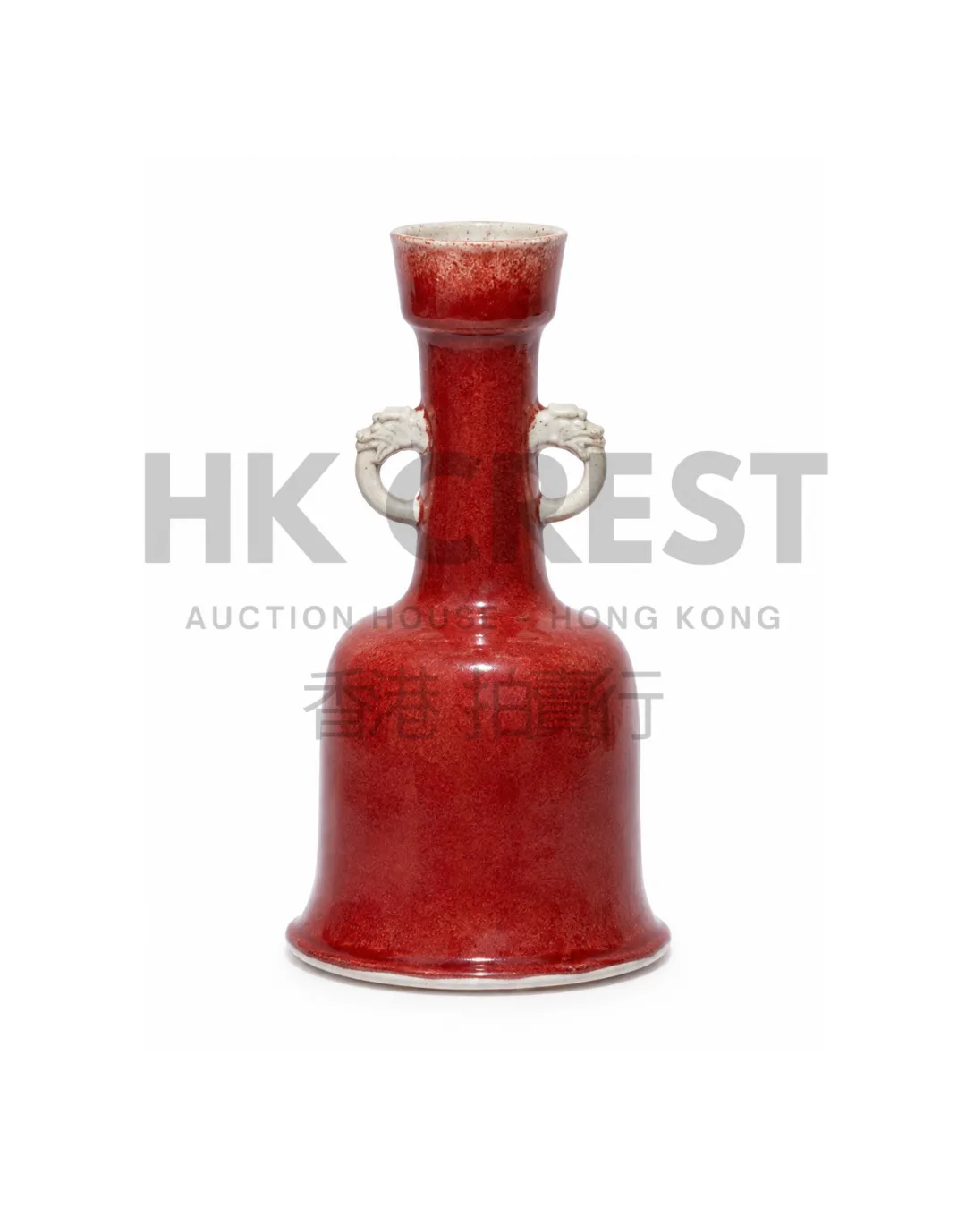 CHINESE COPPER-RED PORCELAIN SMALL AMPHORA