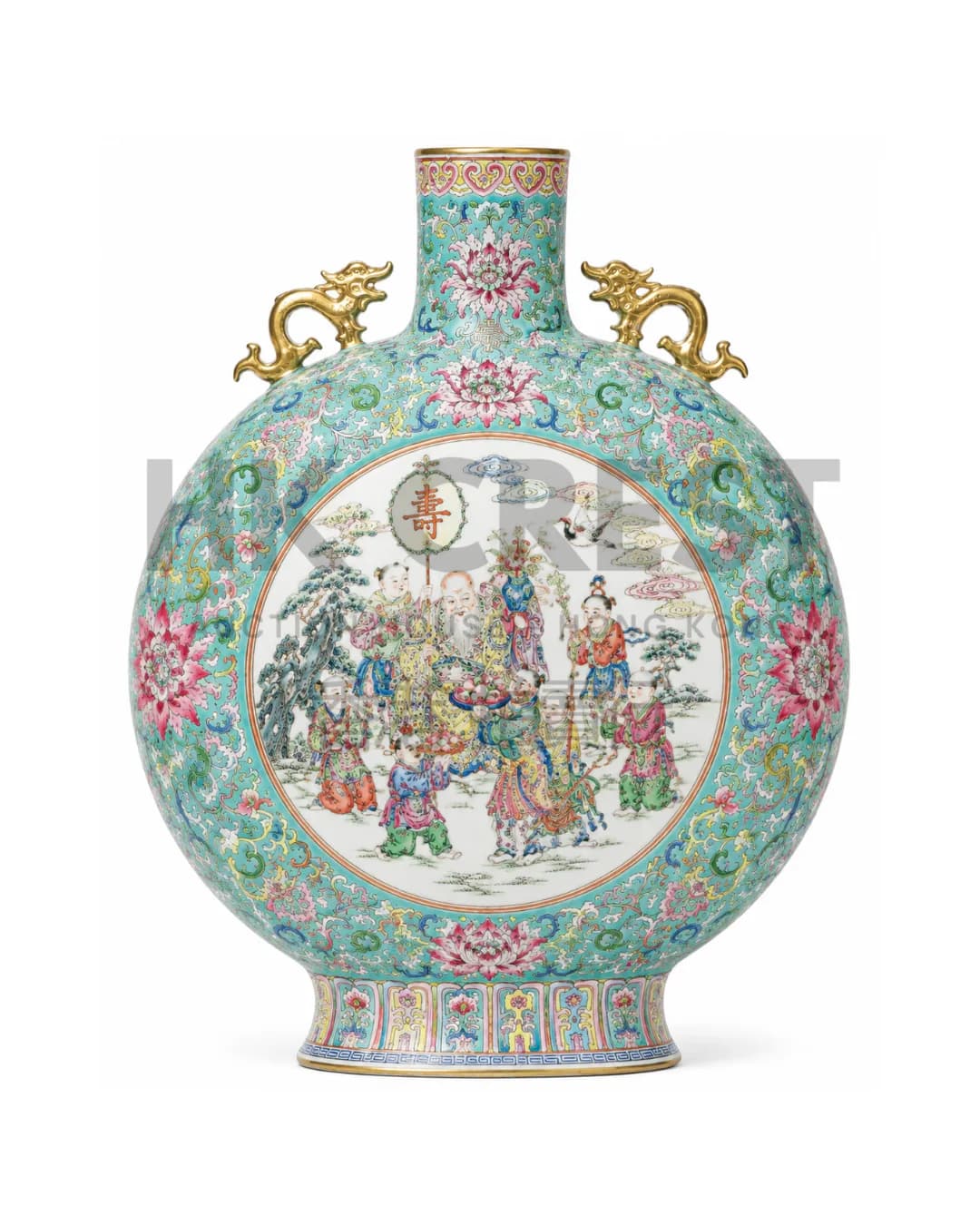 CHINESE FAMILLE ROSE PORCELAIN MOON FLASK