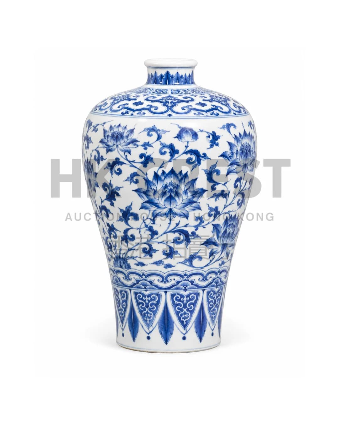 CHINESE BLUE AND WHITE PORCELAIN MEIPING