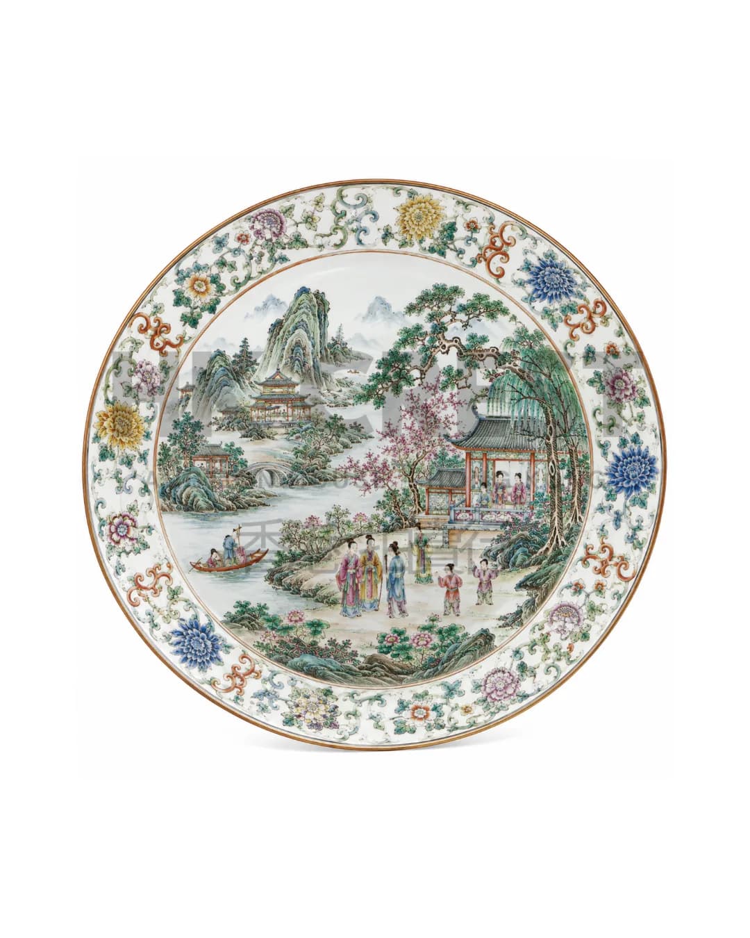 CHINESE FAMILLE ROSE PORCELAIN PLAQUE, LATE QING PERIOD