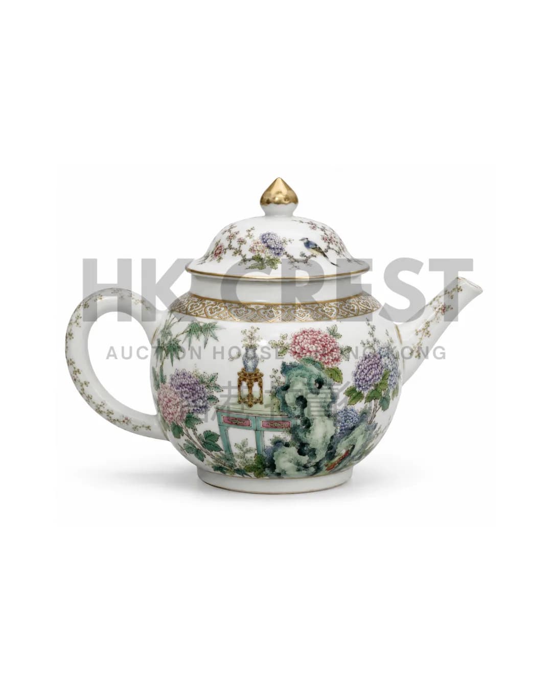 CHINESE FAMILLE ROSE PORCELAIN TEAPOT