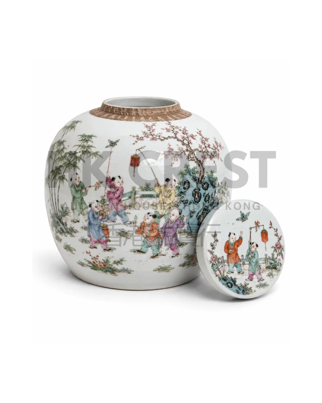 CHINESE FAMILLE ROSE PORCELAIN COVERED JAR