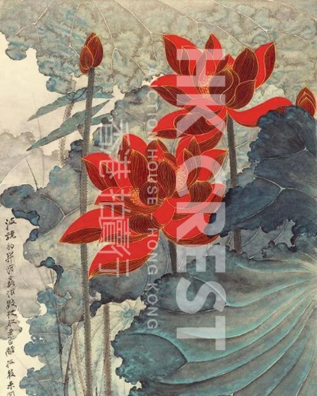After Zhang Daqian — Red Lotus
